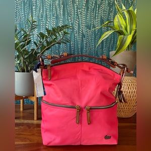NWT mint Dooney & Bourke pink medium zipper pocket sac shoulder bag